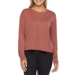 [Plus Size] Stylus Womens Crew Neck Long Sleeve Crop Top size 1X
